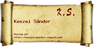 Keszei Sándor névjegykártya