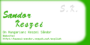 sandor keszei business card